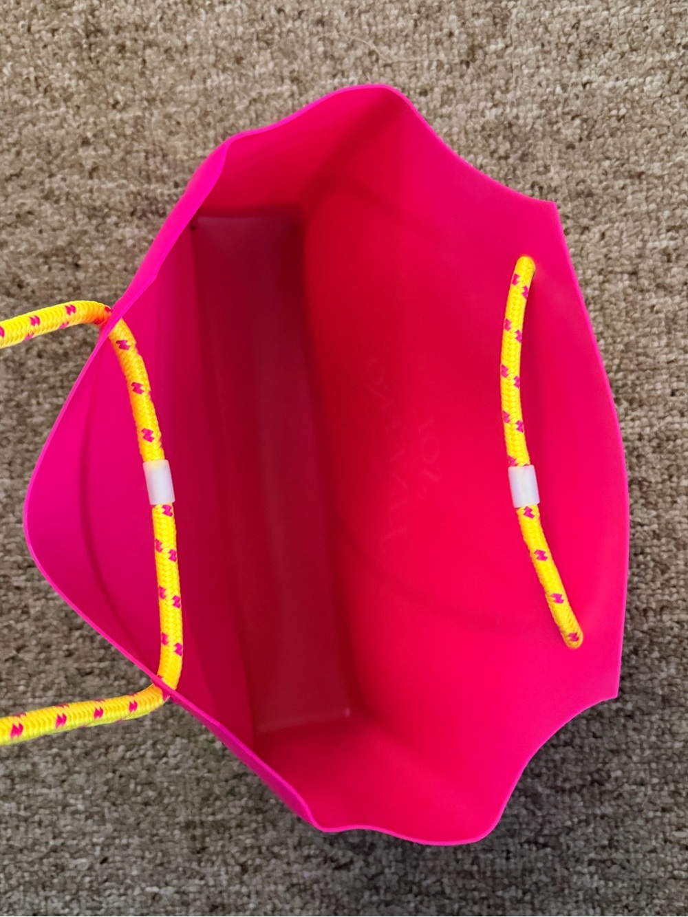 🤍New Sol De Janeiro  Pink Tote Bag with Yellow Rope Handles🤍 - Picture 5 of 5